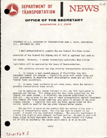 Statement by US Secretary of Transportation John A Volpe Washington DC