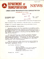 Department of Transportation News Urban Mass Transportation Administration DOT13168