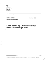 Lives Saved by Child Restraints from 1982 through 1987