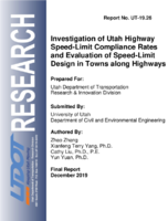 Investigation of Utah Highway SpeedLimit Compliance Rates and Evaluation of SpeedLimit Design in Towns along Highways