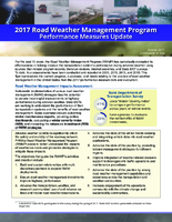 2017 Road Weather Management Program Performance Measures Update