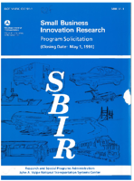 Small Business Innovation Research  Program Solicitation Closing Date  May 1 1991