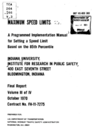 Maximum speed limits Volume 3 A programmed implementation manual for setting a speed limit based on the 85th percentile