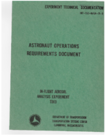Astronaut Operations Requirements Document for Skylab Experiment T003
