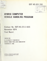 Hybrid Computer Vehicle Handling Program 1974