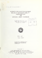 Automatic Fare Collection Equipment Reliability and Maintainability Assessment Plan for Urban Rail Transit Properties