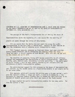 Statement by US Secretary of Transportation John A Volpe upon the Passage of the Public Transportation Act of 1970