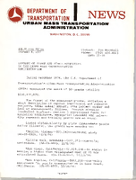 Department of Transportation News Urban Mass Transportation Administration UMTA 7710 Summary of Grant and other Activities of the Urban Mass Transportation Administration