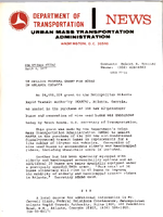 Department of Transportation News Urban Mass Transportation Administration UMTA 7714 8 Million Federal Grant for Buses in Atlanta Georgia