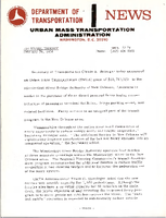 Department of Transportation News Urban Mass Transportation Administration UMTA 3274