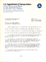 US Department of Transportation news Office of Assistant Secretary for Governmental and Public Affairs UMTA 1179 DOT Will Fund Urban Programs in Support of Presidents Policy