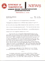 Department of Transportation News Urban Mass Transportation Administration UMTA 11774