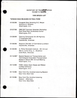 Secretary of Transportation Rodney Slater Speeches January 1999