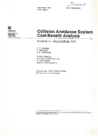 Collision avoidance system costbenefit analysis  volume II  appendices AE