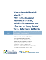 individual preferences and lifestyles on young adults travel behavior in California