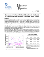 Decreases in collision risk and derailments attributed to changing atrisk behavior process at Union Pacific