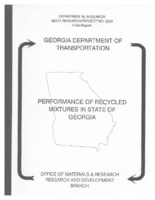 Performance of recycled mixtures in state of Georgia