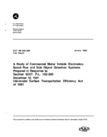 A Study Of Commercial Motor Vehicle ElectronicsBased Rear And Side Object Detection Systems Final Report