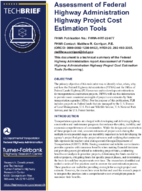 Assessment of Federal Highway Administration Highway Project Cost Estimation Tools techbrief