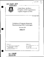 United States Air Force ComputerAided Acquisition and Logistics Support CALS Evolution of Computer Integrated Manufacturing CIM Technologies  Version 20 Draft