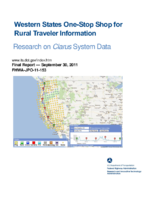 Western States OneStop Shop for Rural Traveler Information Research on Clarus System Data