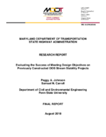 Evaluating the Success of Meeting Design Objectives on Previously Constructed OOS Stream Stability Projects