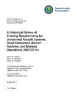 A Historical Review of Training Requirements for Unmanned Aircraft Systems Small Unmanned Aircraft Systems and Manned Operations 19972014