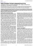 Asleep at the Wheelthe Road to Addressing Drowsy Driving