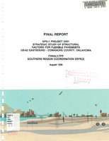SPS1 Project 4001 Strategic Study of Structural Factors for Flexible Pavements US62 Eastbound  Comanche County Oklahoma