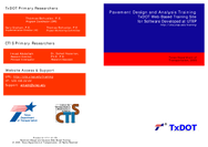 Pavement Design and Analysis Training TxDOT WebBased Training Site for Software Developed at UTEP