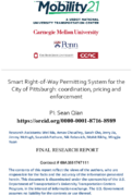 Smart RightofWay Permitting System for the City of Pittsburgh Coordination Pricing and Enforcement