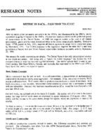 Research notes  metric is backthis time to stay