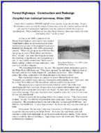 Forest Highways Construction and Redesign