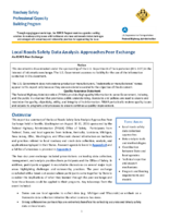 Local Roads Safety Data Analysis Approaches Peer Exchange An RSPCB Peer Exchange