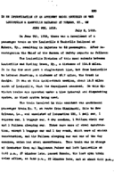 Interstate Commerce Commission Report of the Accident  Investigation Occurring on the LOUISVILLE AND NASHVILLE RAILROAD HUBERS KY