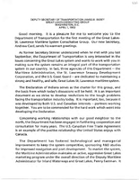 Deputy Secretary of Transportation James Busey Speeches April 1992