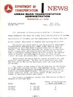 Department of Transportation News Urban Mass Transportation Administration UMTA 7576