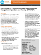 Communications and RadarSupported Transportation Operations and Planning CARSTOP Phase 1 Project Summary
