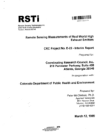 Remote Sensing Measurements of Real World High Exhaust Emitters