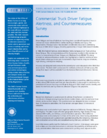 Commercial Truck Driver Fatigue Alertness and Countermeasures Survey