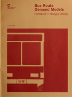 Bus Route Demand Models Portland Prototype Study