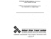 Assessing the Environmental Effects of Urban Transit Systems A Manual for the Management of Stormwater Runoff at Transit Maintenance and Storage Facilities