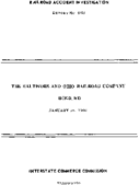 Interstate Commerce Commision Report of the Accident  Investigation Occuring on the BALTIMORE AND OHIO RAILROAD COMPANY BOND MD