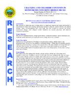 Cracking and Chloride Contents in Reinforced Concrete Bridge Decks Summary