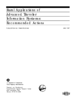 Rural applications of advanced traveler information systems  recommended actions