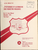Effectiveness of Alternative Skid Reduction Measures Volume III Users Manual