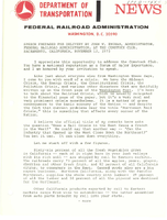 Speeches by John W Ingram Administrator Federal Railroad Administration 1973
