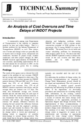 An Analysis of Cost Overruns and Time Delays of INDOT Projects Technical Summary