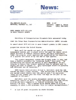 UMTA Awards 670 Million in Mass Transit Grants