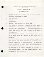 Talking Points Prepared for Secretary Dole Bill Hendon Dinner